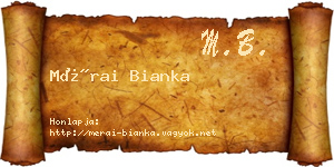 Mérai Bianka névjegykártya