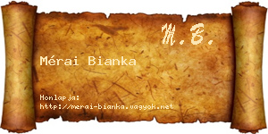Mérai Bianka névjegykártya